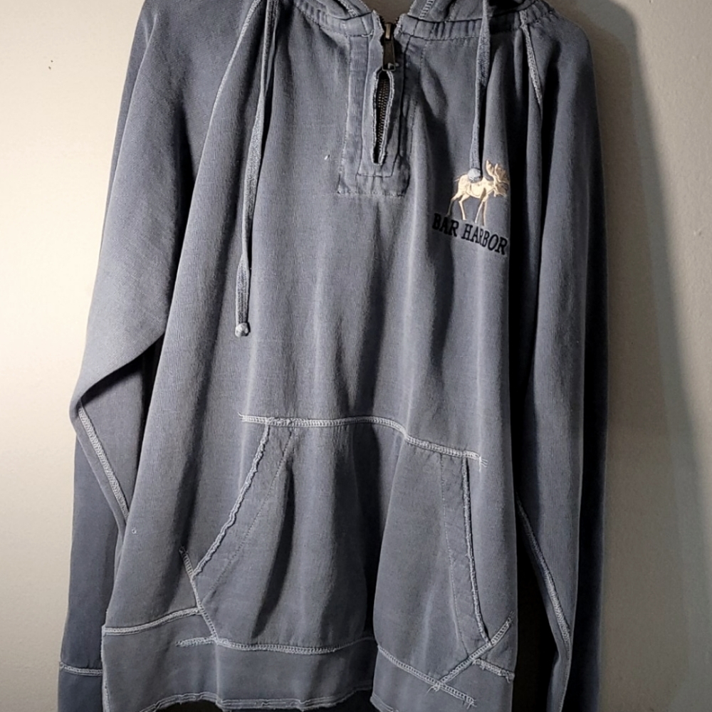 Is blue hooded sweatshirt